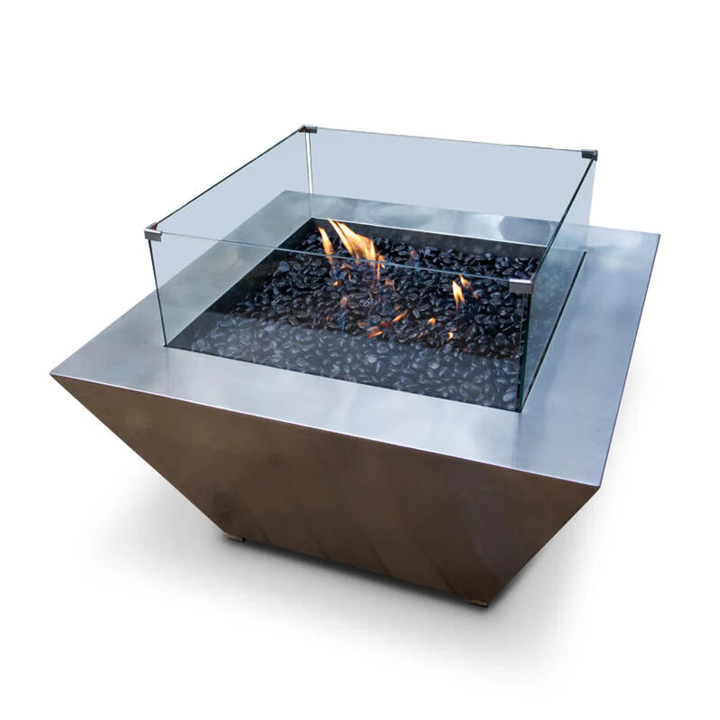 Gas Fire Pit Square Stainless Steel